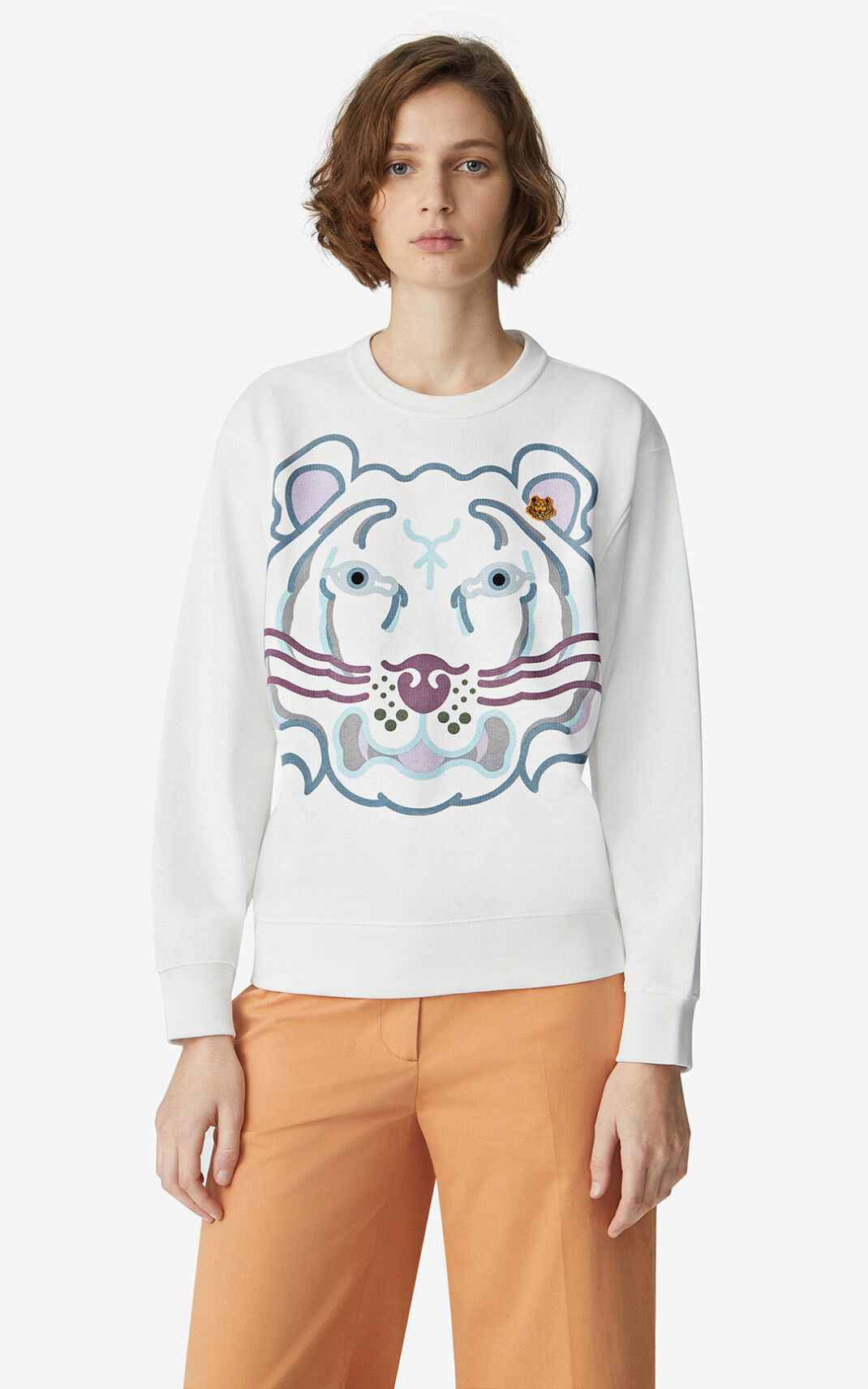 Sweatshirt Kenzo K Tiger Feminino - Branco | 435MOZIVE